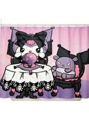 Lovely Cartoon Characters Shower Curtain with 12 Matching Hooks Included 59" × 7